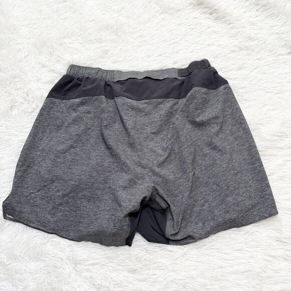 Men Lululemon Surge Short *6" Updated Lined Heathered Deep Coal Size Large - Picture 3 of 6